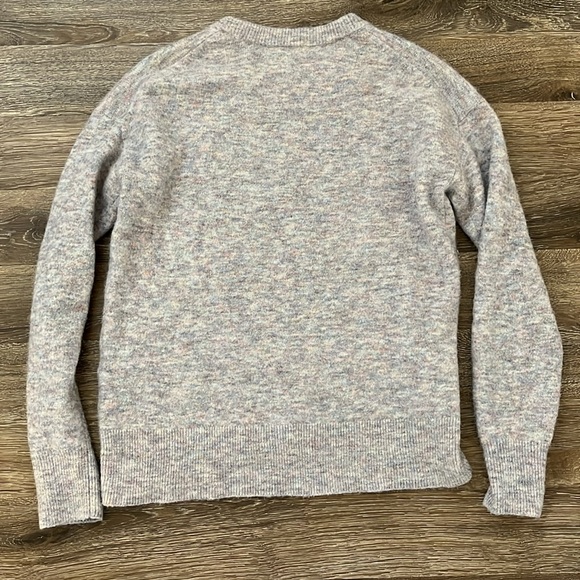 Babaton Aritzia Wool Blend Sweater Gray Flecked Crew neck Pullover Womens XS - Picture 7 of 7